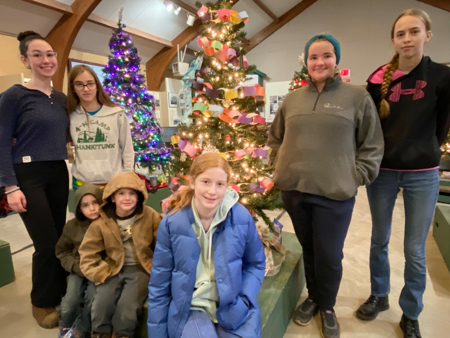 Central Delaware Clovers 4H Club members decorated a Christmas tree on Sunday, Nov. 26 for the annual Holiday for the Heart Tree Celebration raffle on Dec. 2. Pictured are Ellie Grace, Isabella Horn, Neleh Brown, Charleigh Brown, and Emma, Wyatt Levin and Austin Finch. Missing from the photo are Shiloh Travis and 4H Leader Dawn Brown.